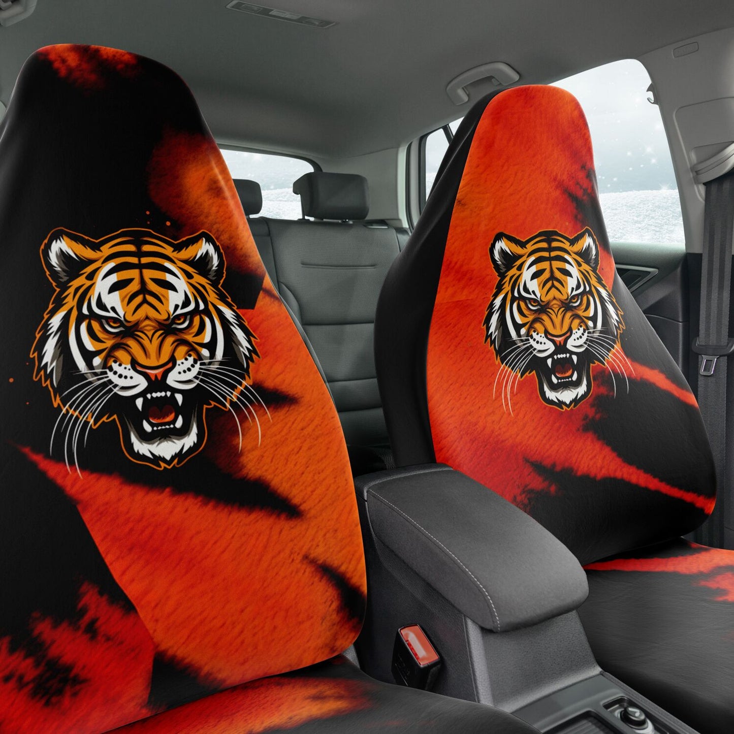 Black & Orange Bengal Car Seat Covers Cincinnati