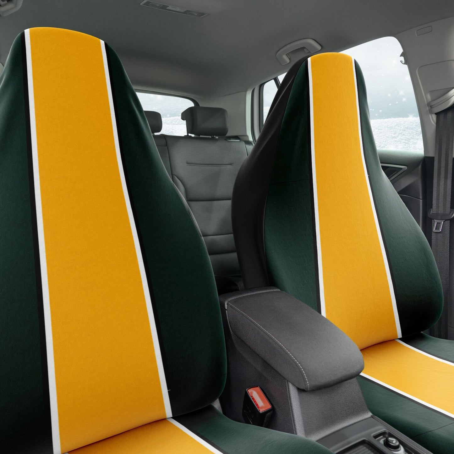 Green & Gold Car Seat Covers Packers Greenbay Football
