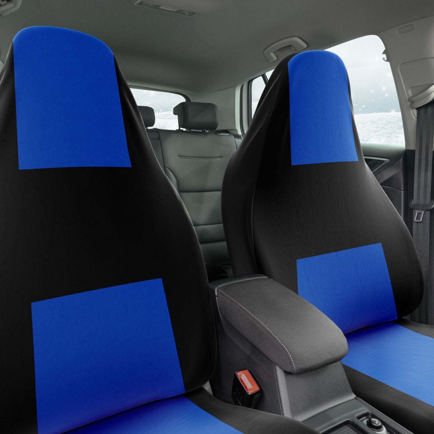 Classy Black & Blue Car Seat Covers – Stylish Protection for Your Ride High Quality Custom Design