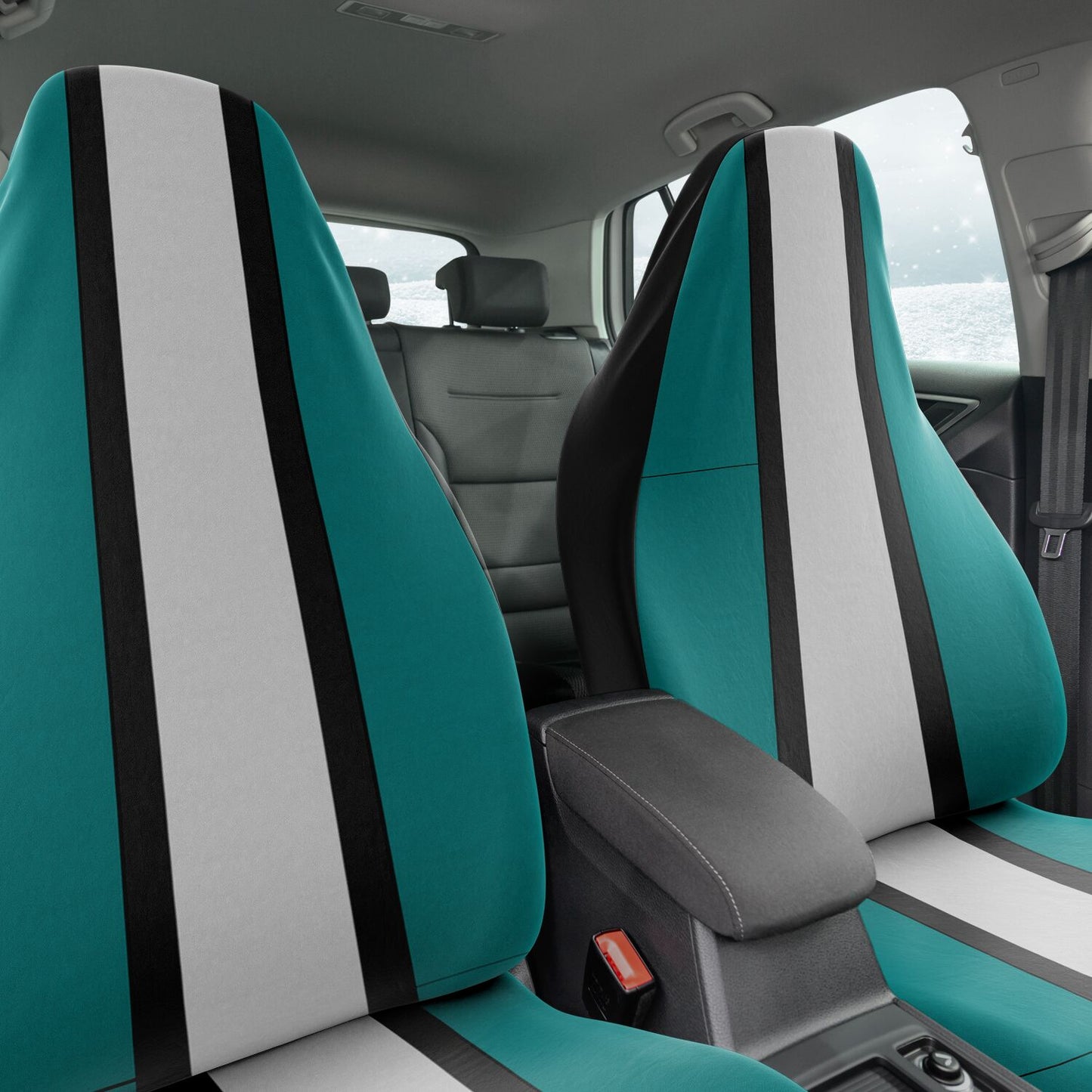 Teal Charcoal & Gray Car Seat Covers Eagles Football