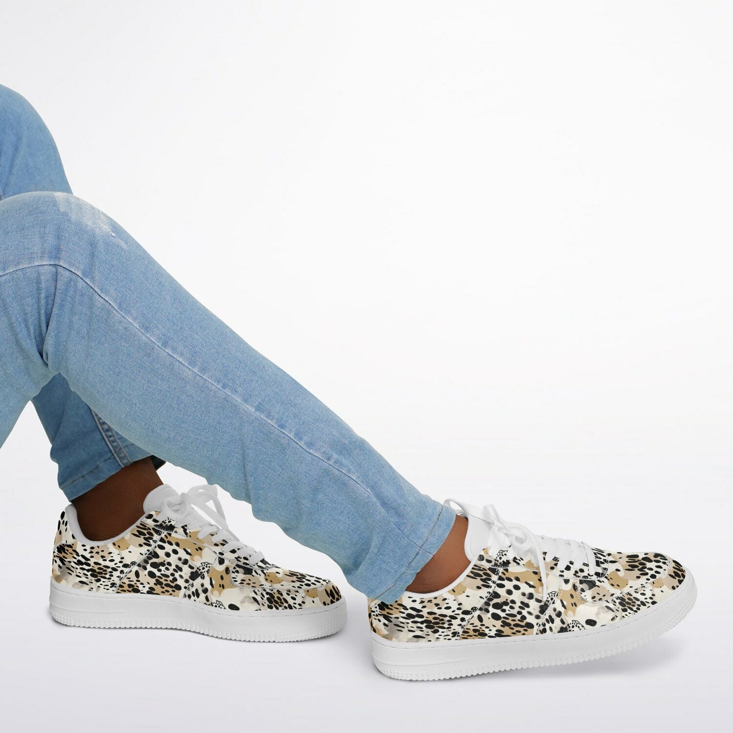 Core Low Shoes, Leopard Print Sneakers, Animal Pattern Low Tops, Seamless Wild Style Shoes, Custom Shoes