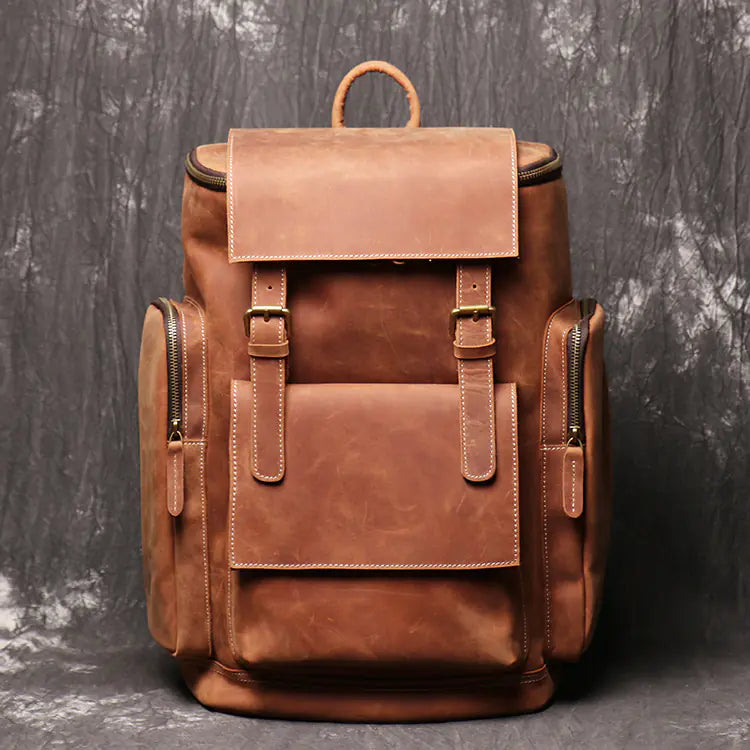 Men's Crazy Horse Leather Backpack