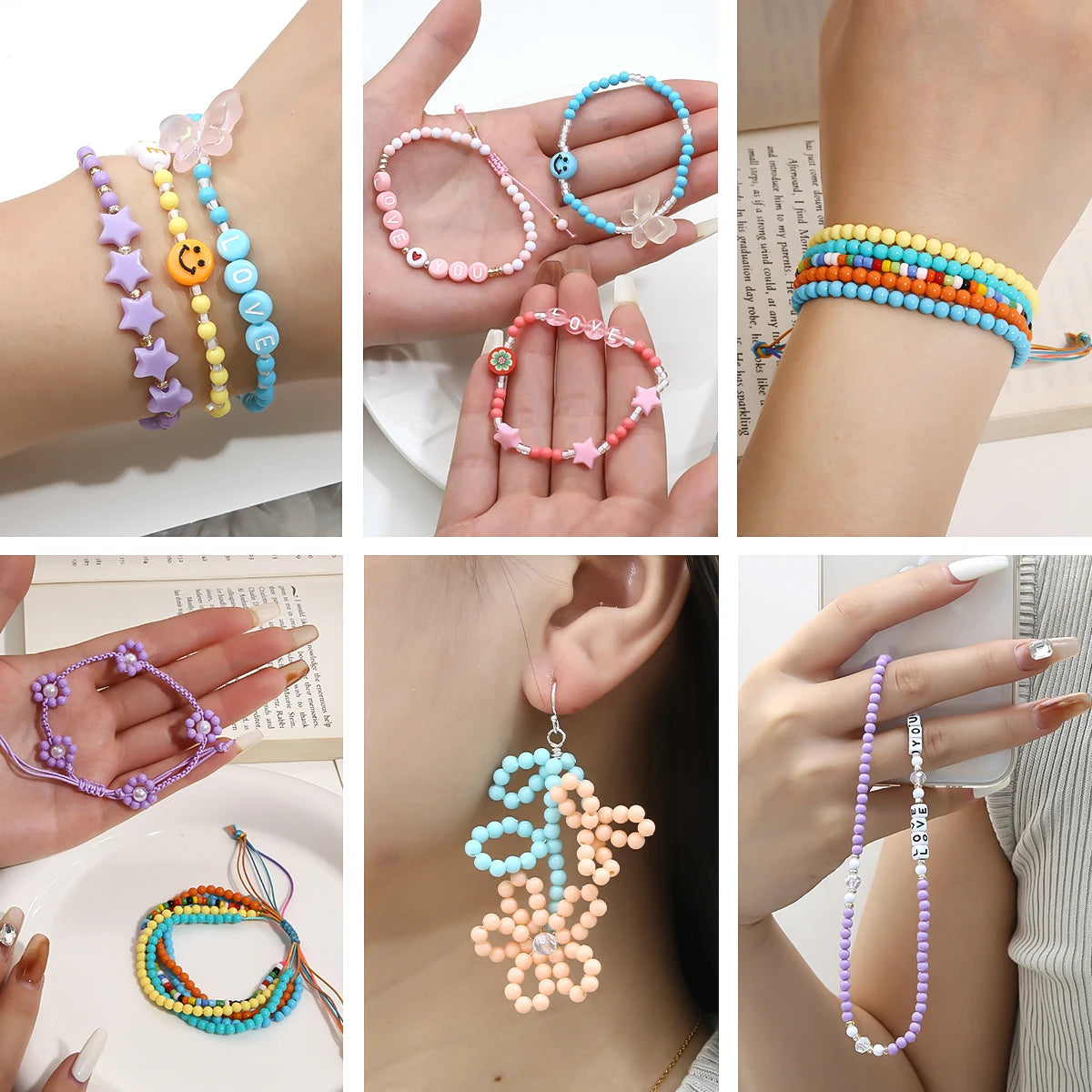 4mm Acrylic Round Beads | 3600pc 24-Color Bead Kit with Storage Box | Loose Beads for Bracelets & DIY Jewelry Making