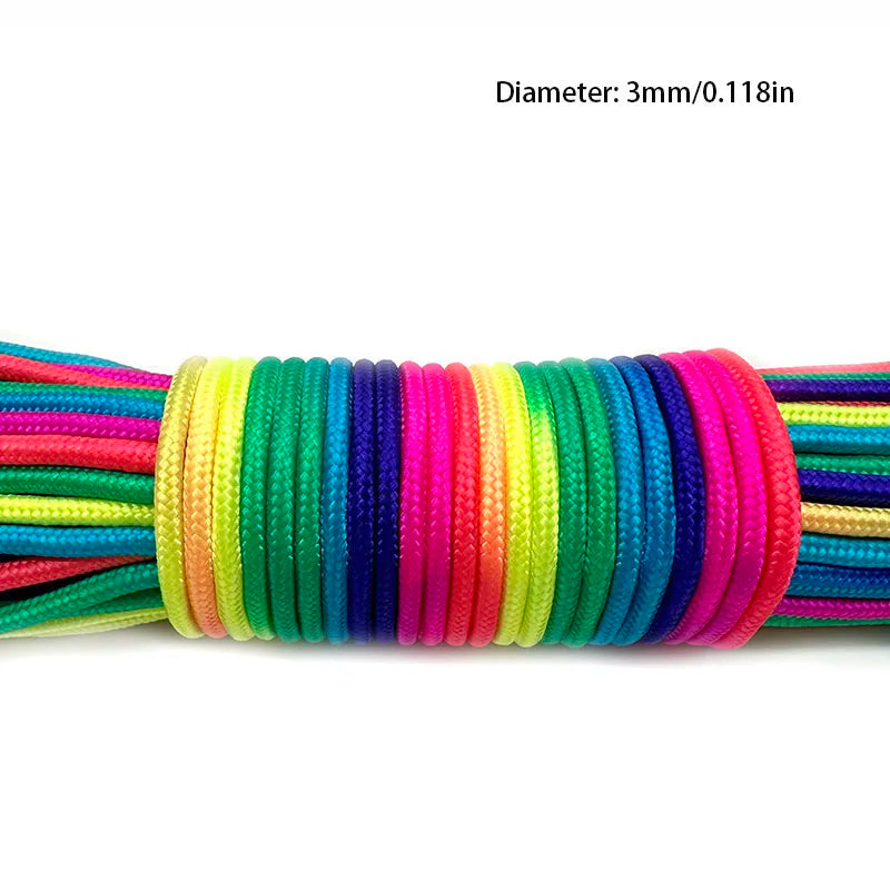 Rainbow Paracord Rope | 2mm, 3mm & 4mm 7-Strand Parachute Cord | DIY Bracelets, Camping, Survival & Craft Supplies