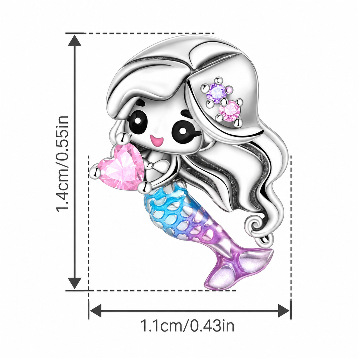 Mermaid Charm | Sterling Silver Pendant | Ocean Bead for DIY Bracelets & Necklaces