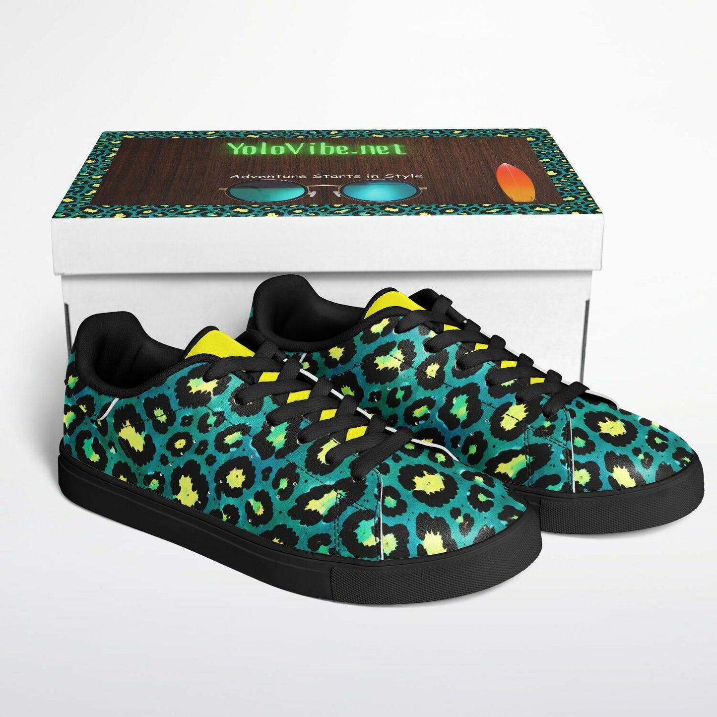 🔥 Premium Black Neo Animal Low-Top Sneakers