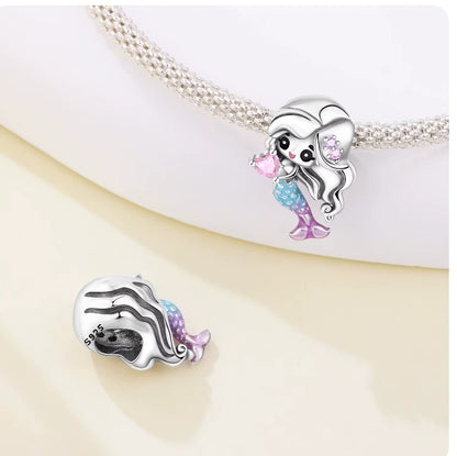 Mermaid Charm | Sterling Silver Pendant | Ocean Bead for DIY Bracelets & Necklaces