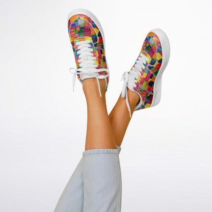 Low Top Shoes, Multi-Colored Sneakers, Custom Fashion Low Tops, Unique Artistic Streetwear