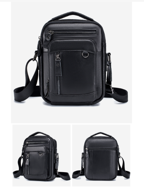 Lion Leather Bag for Men - Waterproof Crossbody Pouch