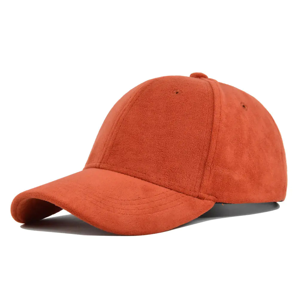 Solid Color Suede Soft Top Baseball Cap for Outdoors Lambswool Baseball Hat