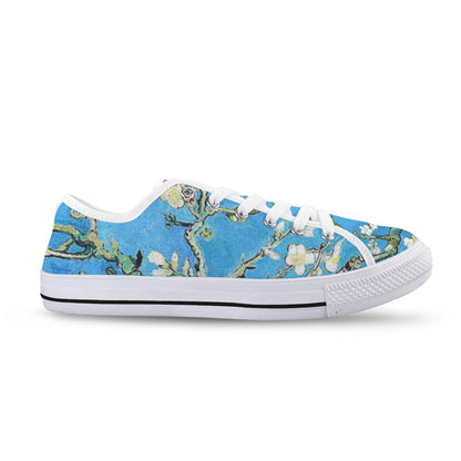 Van Gogh “Almond Blossom” Low-Top Canvas Sneakers for Women