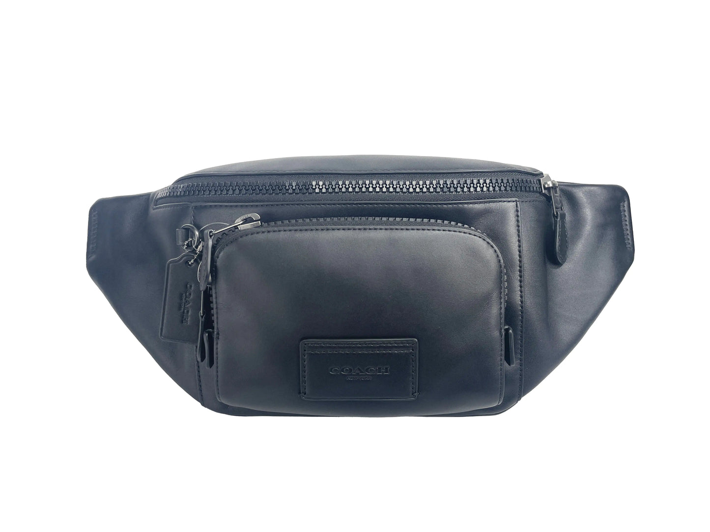Coach Black Leather Track Leather Belt Bag
