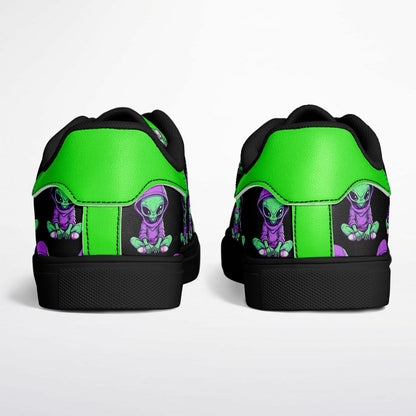 Alien Terrestrial Black & Green Unisex Sneakers – Futuristic Streetwear Statement