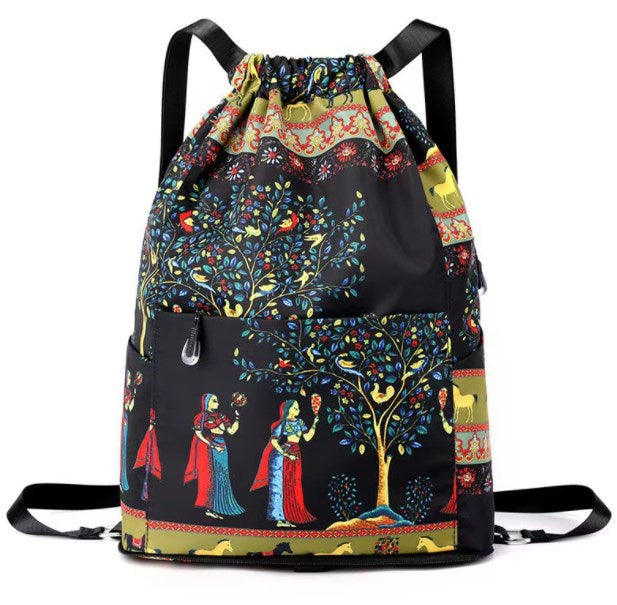 Drawstring Canvas Backpack