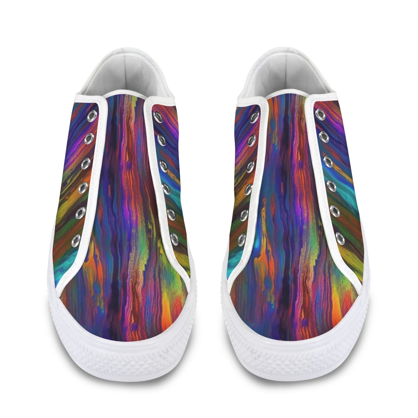 Multi-Color Low Top Women’s Sneakers – Bold Street Style Statement Shoes