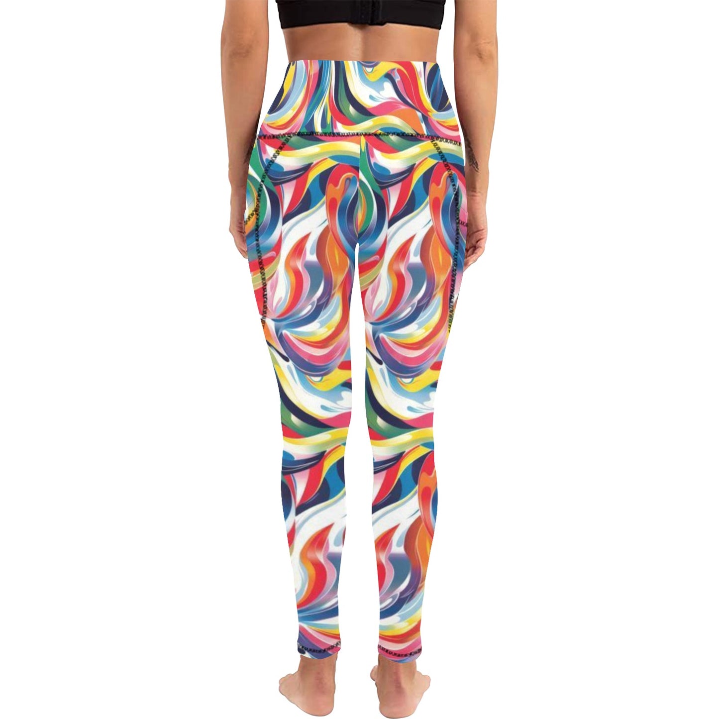 Multi Color Leggings with Pockets