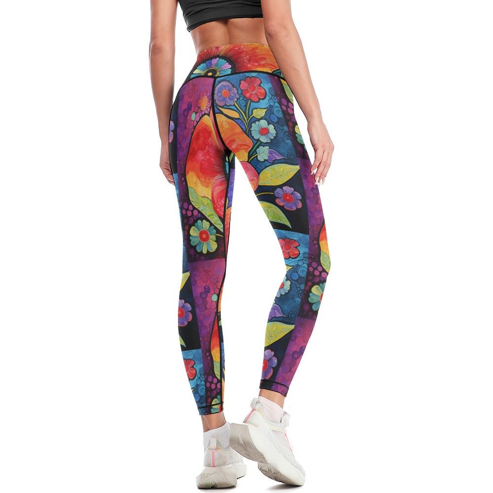 Women's Flower Sports Yoga Pants