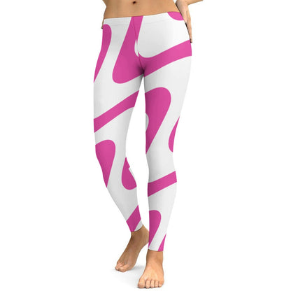 Soft Ladies Pink & White Yoga Pants