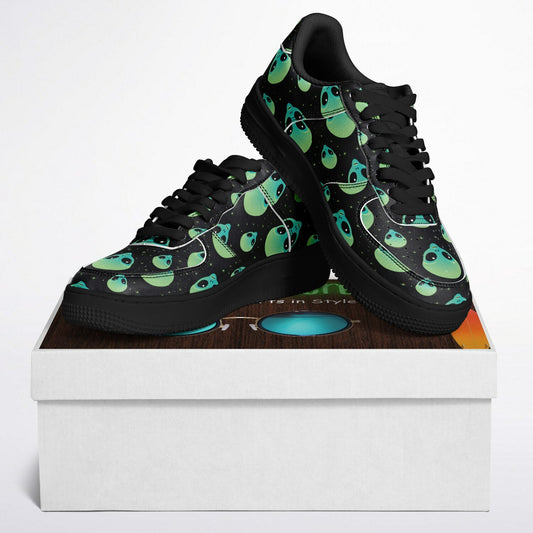 👽 Alien Skull Low-Top Sneakers – Sci-Fi Streetwear Vibes - Custom Design