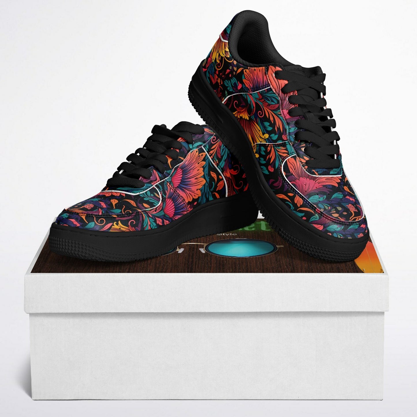 Core Low Shoes – Retro Floral Sneakers for Hippie Style