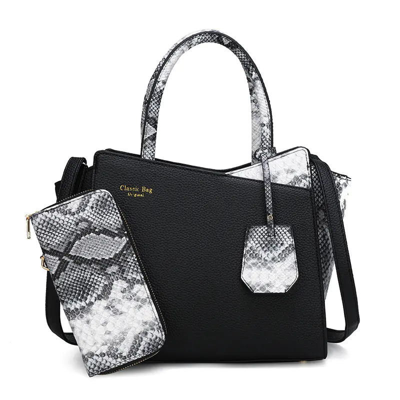 Snakeskin Print Retro Shoulder Purse – Classic Statement Bag