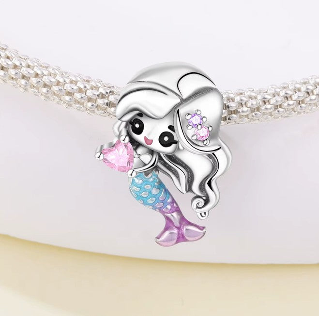 Mermaid Charm | Sterling Silver Pendant | Ocean Bead for DIY Bracelets & Necklaces