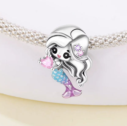 Mermaid Charm | Sterling Silver Pendant | Ocean Bead for DIY Bracelets & Necklaces
