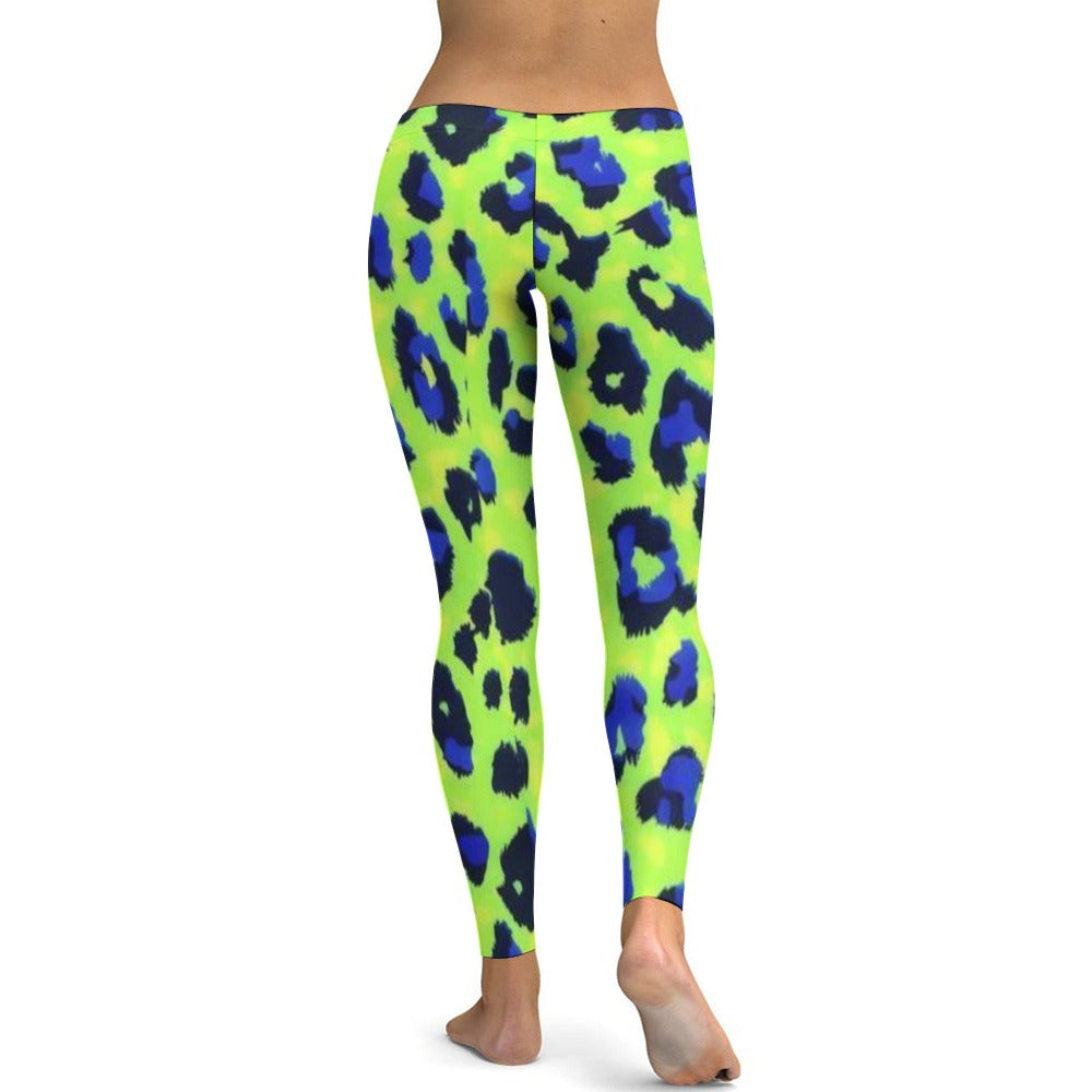 Green Leopard Spotted Yoga Pants
