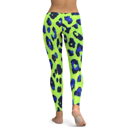 Green Leopard Spotted Yoga Pants