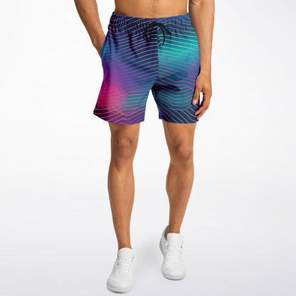 Wave Fashion Shorts | Mens Shorts | Colorful Abstract | Festival & Streetwear Style | Festival Shorts