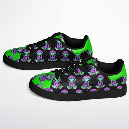 Alien Terrestrial Black & Green Unisex Sneakers – Futuristic Streetwear Statement