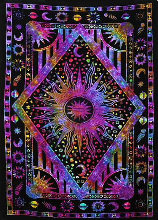 Sun & Moon Tapestry | Bohemian Celestial Wall Art for Cozy Spaces