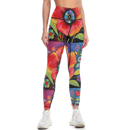 Women's Flower Sports Yoga Pants