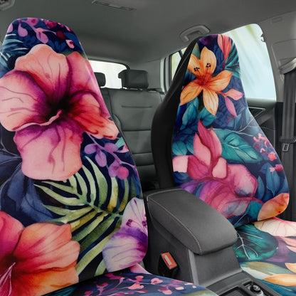 Bright Blossoms Colorful Boho Floral Print Car Seat Covers
