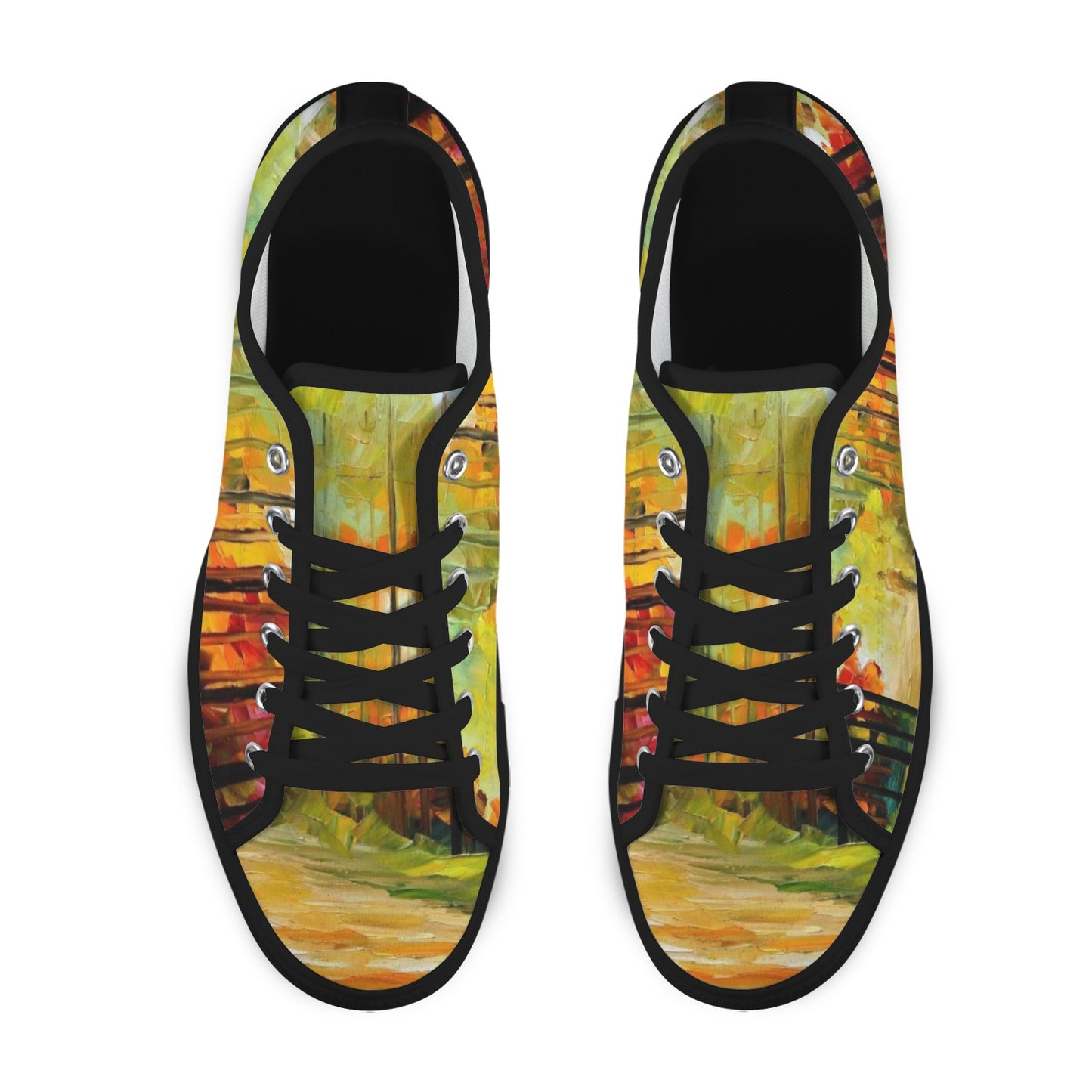 Autumn Walk Abstract Painting  Low-Top Women's Shoes