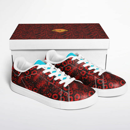 VENOM DROP – Red/Black Animal Print w/ Cyan Accent