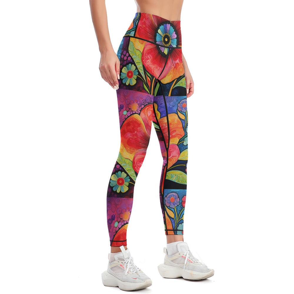 Women's Flower Sports Yoga Pants