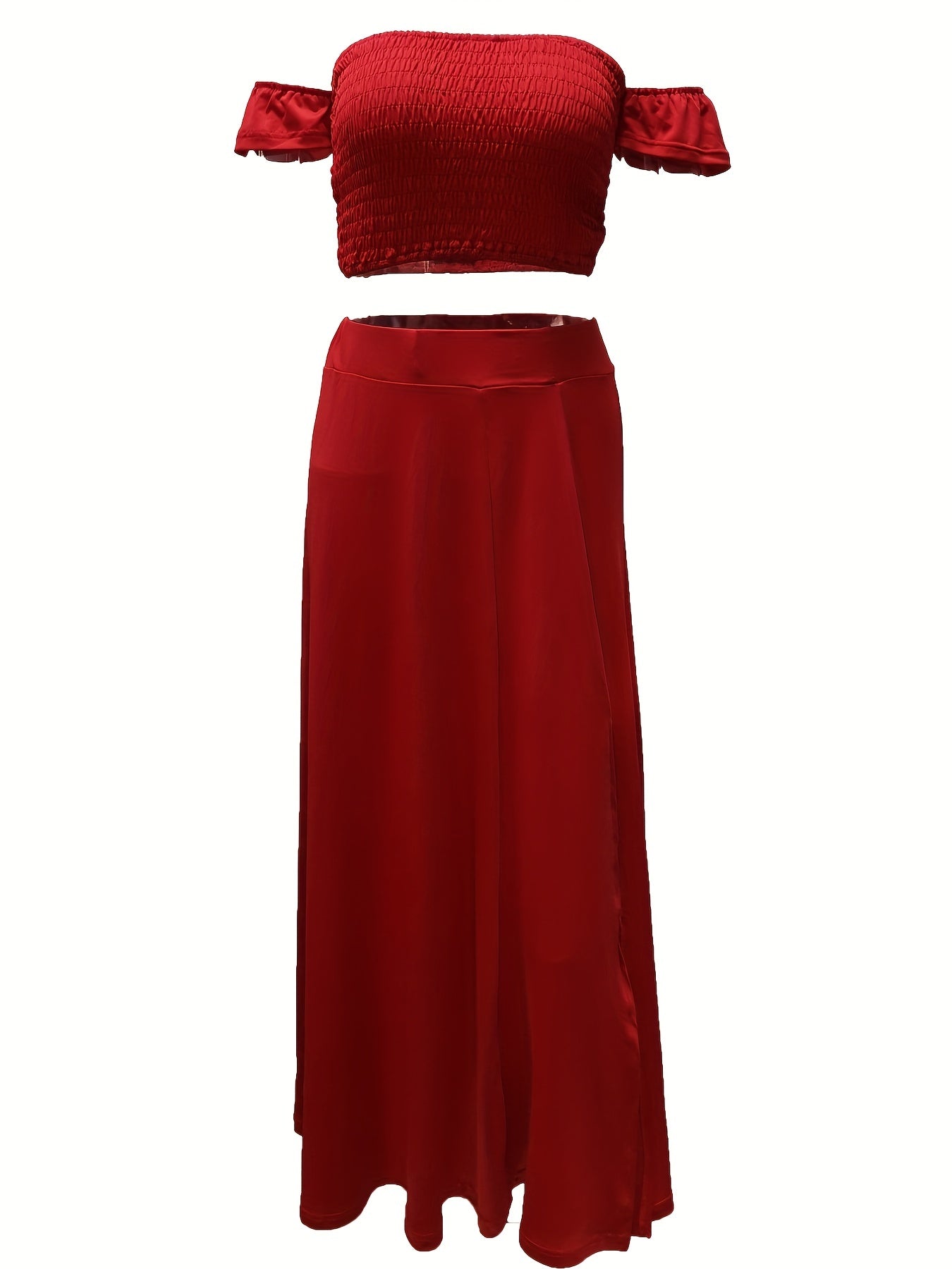 Slim-Fit French-Style Bohemian Digital Print Mid-Length Vintage Tube Top Skirt Set for Women