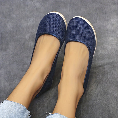 Bohemian Wedge Heel  Bohemian Breathable Fabric Wedge Heel Shoes | Women's Black & Natural Jute Mid-Heel Platform, TPR Sole for Autumn Casual & Semi-Formal Wear