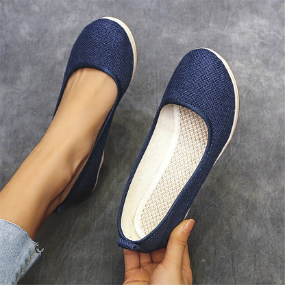 Bohemian Wedge Heel  Bohemian Breathable Fabric Wedge Heel Shoes | Women's Black & Natural Jute Mid-Heel Platform, TPR Sole for Autumn Casual & Semi-Formal Wear
