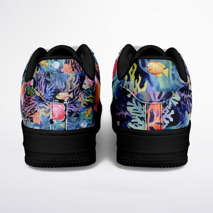 Core Low Shoes – Tropical Fish & Bright Coral Ocean Design Sneakers  Custom Design