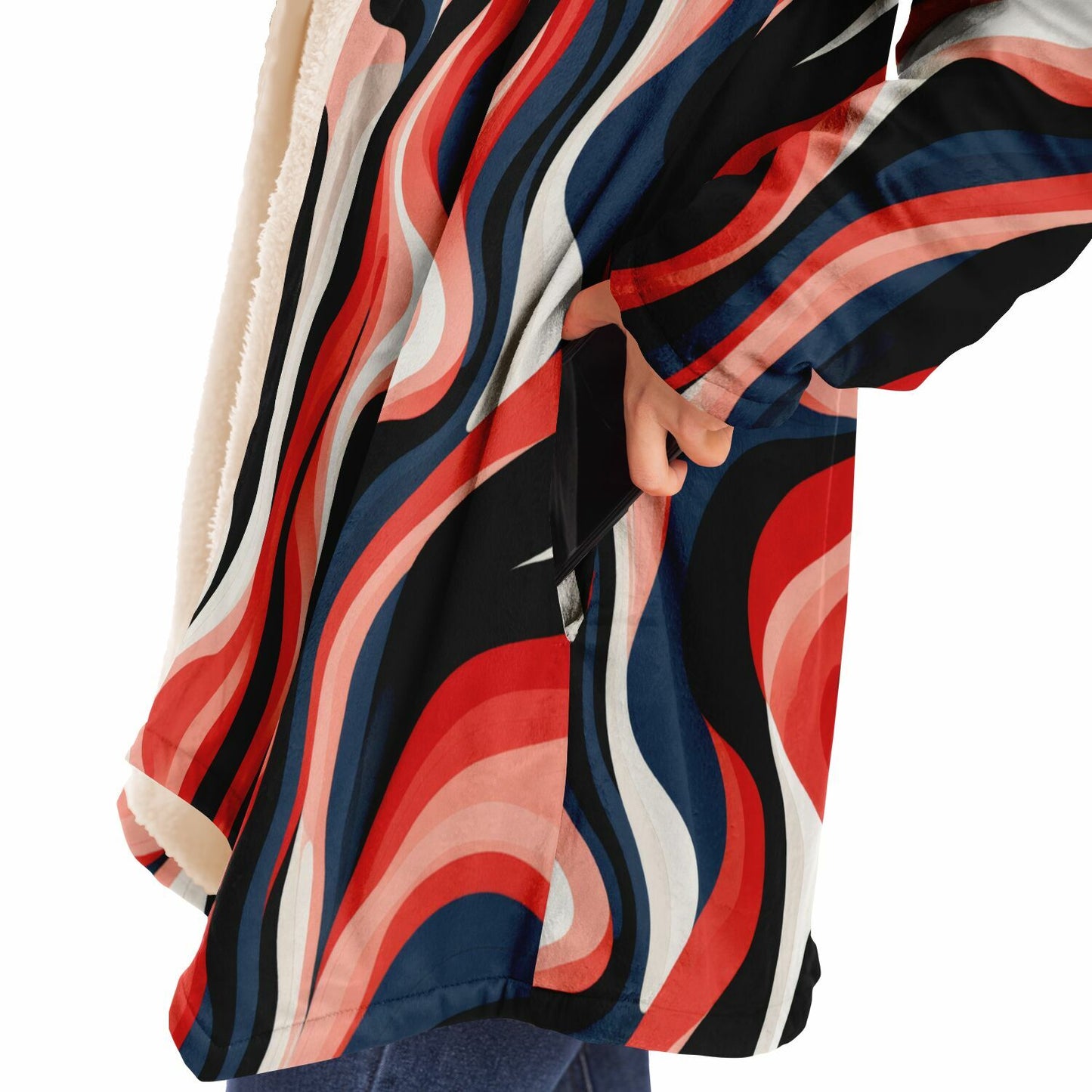 Showstopper Swirl Red Pink White Black Multicolor Hooded Wrap Custom Design