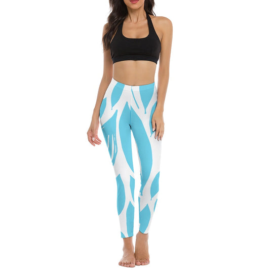 Teal & White Yoga Pants