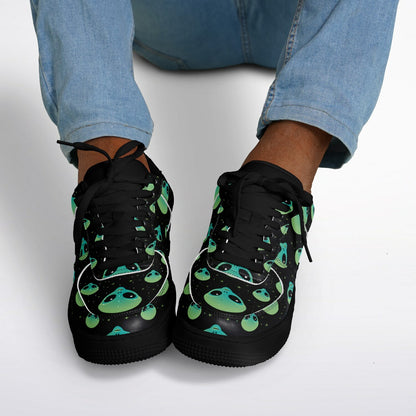 👽 Alien Skull Low-Top Sneakers – Sci-Fi Streetwear Vibes - Custom Design