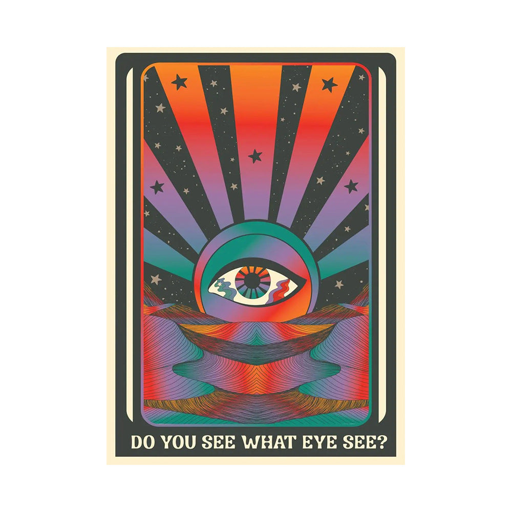 Psychedelic Bohemian Retro Abstract Canvas Painting