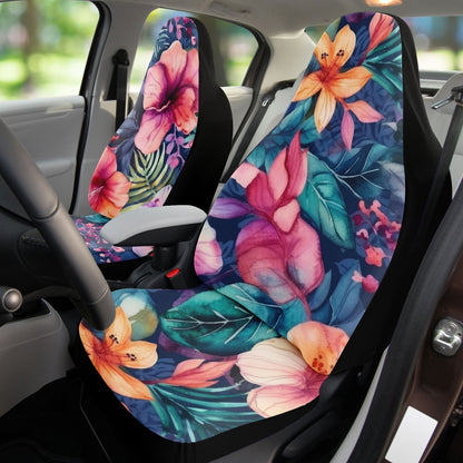 Bright Blossoms Colorful Boho Floral Print Car Seat Covers