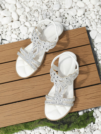 Women's Rhinestone Bohemian Wedge Sandals with Dress Shoe - Wide Width Summer Slippers, Thick Platform Heel &  Upper/Cushioning - Sparkling Party Shoes for Weddings, Beach, Prom (Hand Washable)