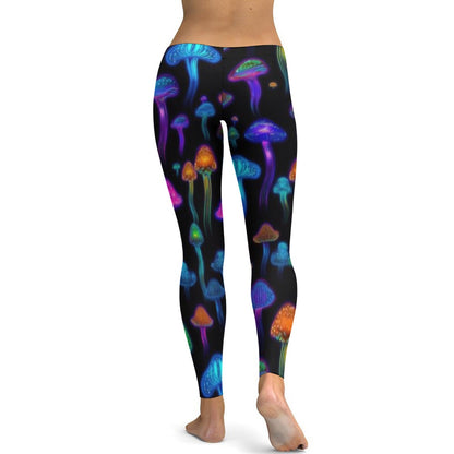Neon Mushroom Yoga Pants