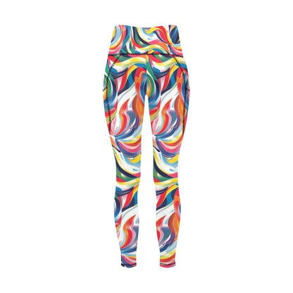 Multi Color Leggings with Pockets