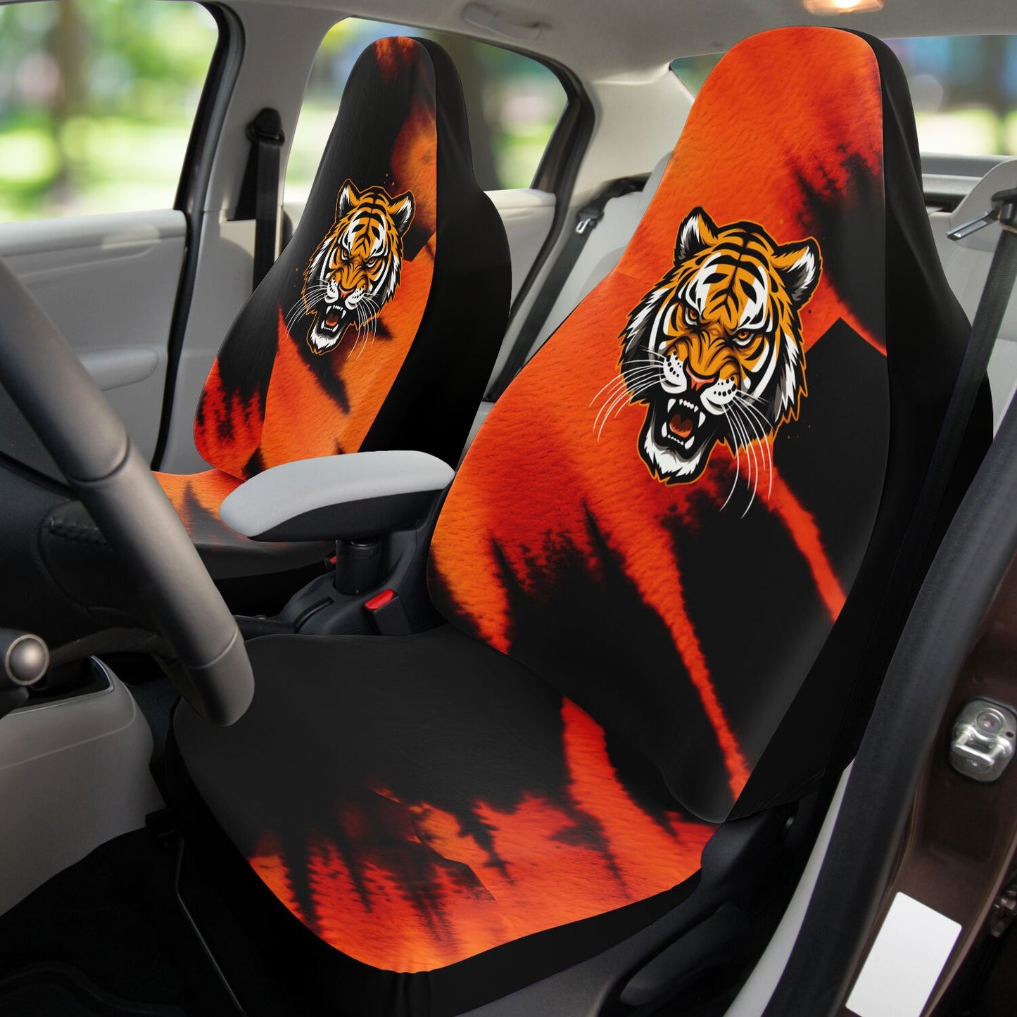 Black & Orange Bengal Car Seat Covers Cincinnati